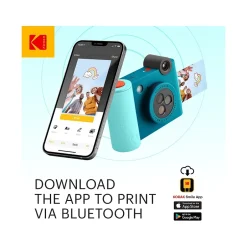 Cameras & Camcorders<Kodak Smile+ 5 Megapixels Digital Instant Print Camera, Teal/Blue (RODSMPCAMBL)