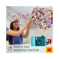 Cameras & Camcorders<Kodak Smile+ 5 Megapixels Digital Instant Print Camera, Teal/Blue (RODSMPCAMBL)