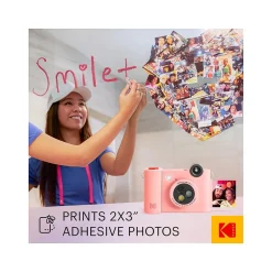 Cameras & Camcorders<Kodak Smile+ 5 Megapixels Digital Instant Print Camera, Pink (RODSMPCAMPK)