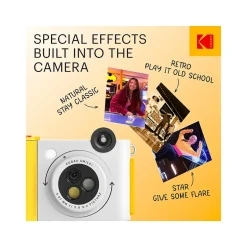 Cameras & Camcorders<Kodak Smile+ 5 Megapixels Digital Instant Print Camera, White/Yellow (RODSMPCAMW)