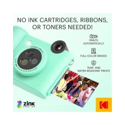 Cameras & Camcorders<Kodak Smile+ 5 Megapixels Digital Instant Print Camera, Green (RODSMPCAMGN)