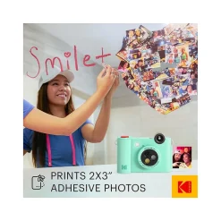 Cameras & Camcorders<Kodak Smile+ 5 Megapixels Digital Instant Print Camera, Green (RODSMPCAMGN)