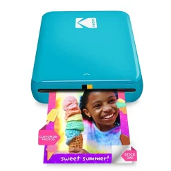Instant Photo Printers<Kodak Step Mobile Zero Ink Instant Photo Printer, Single-Function, Blue (RODMP20AMZBL)