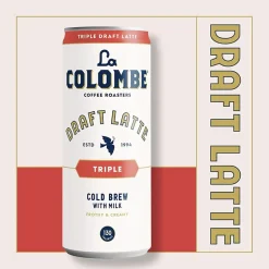 Coffee<La Colombe Coffee La Colombe Draft Triple Shot Espresso Latte Caffeinated Cold Brew Coffee, Medium Roast, 11 oz., 12/Carton (PPPURC1204)