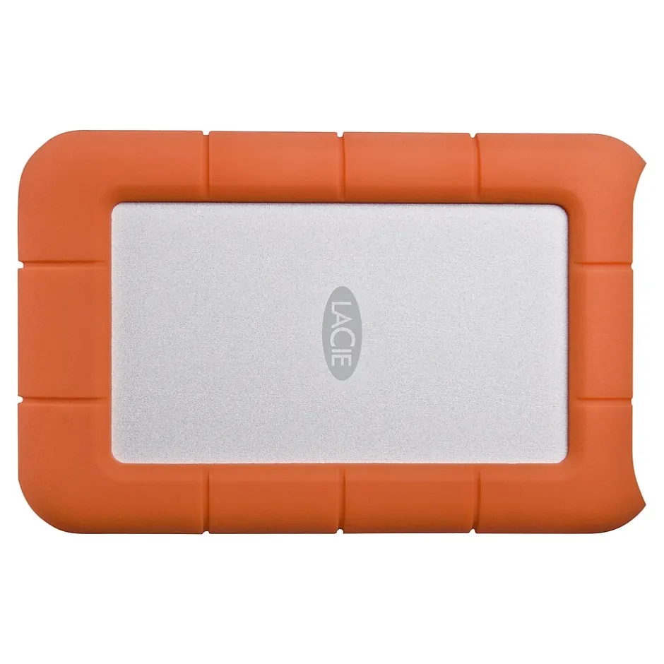 LaCie Rugged 2TB External Hard Drive Portable HDD USB-C USB 3.0 Drop Shock Resistant for Mac and PC, Orange (STFR2000800)* External Hard Drives