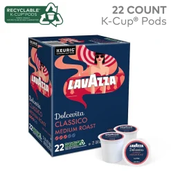 Keurig K-Cups<Lavazza Classico Coffee Keurig® K-Cup® Pods, Medium Roast, 22/Box (6001)