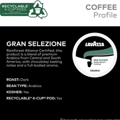 Keurig K-Cups<Lavazza Gran Selezione Coffee Keurig® K-Cup® Pods, Dark Roast, 22/Box (6006)