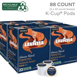 Keurig K-Cups<Lavazza House Blend Perfetto Coffee Keurig® K-Cup® Pods, Medium Roast, 88/Carton (5000382580CT)