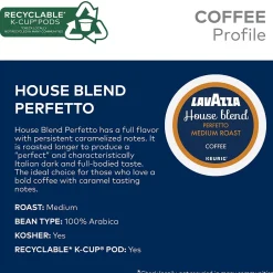 Keurig K-Cups<Lavazza House Blend Perfetto Coffee Keurig® K-Cup® Pods, Medium Roast, 88/Carton (5000382580CT)