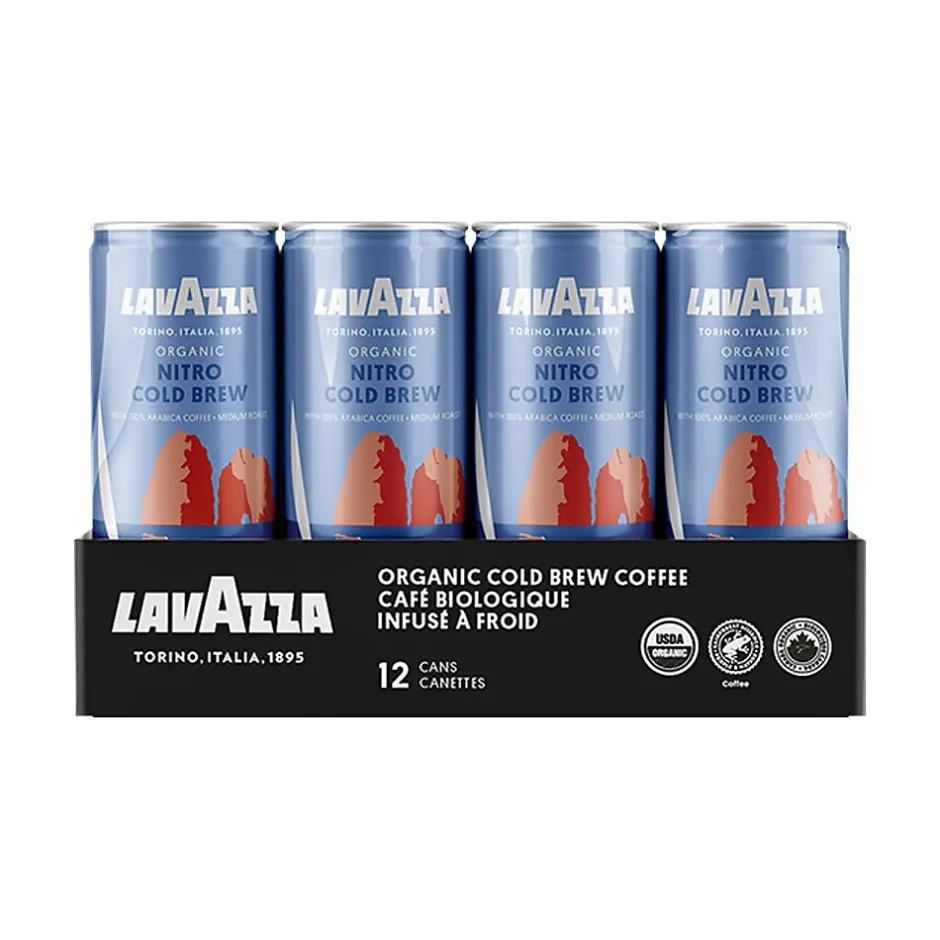Coffee<Lavazza Nitro Fruity Cold Brew Coffee, Medium Roast, 7 fl. oz., 12/Carton (2132)