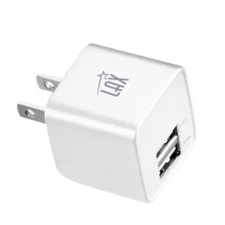 LAX Gadgets LAX Dual USB Port Wall Charger 2.4A for Smartphones, White (LAX2PORTWALLWHT)