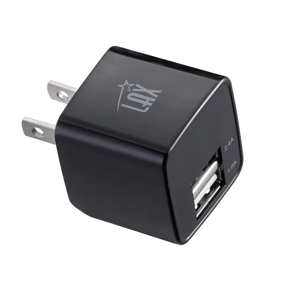 LAX Gadgets LAX Type C 6ft Charger with Wall Charger Black (USBCWALL6FT-BLK)