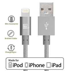 LAX Gadgets Lightning USB Cable for iPhone/iPad/iPod Touch, Space Gray (lghtcblMFi4ft-gry)