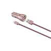 LAX Gadgets MFI Certified 6ft Charger with Car Charger Rose Gold (MFICAR6FT-ROS)