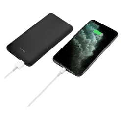 LAX Gadgets Ultra Slim USB Power Bank, 12000mAh, Black (RB12KBK)
