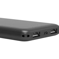 LAX Gadgets Ultra Slim USB Power Bank, 12000mAh, Black (RB12KBK)
