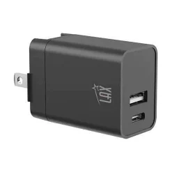 LAX Gadgets USB Wall Charger for Most Smartphones, Black (PD20WQCBK)