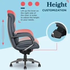 Online Aberdeen Ergonomic Bonded Leather Swivel Executive Chair, Dark Blue (51545-DBLU) Office Chairs