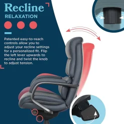 Online Aberdeen Ergonomic Bonded Leather Swivel Executive Chair, Dark Blue (51545-DBLU) Office Chairs