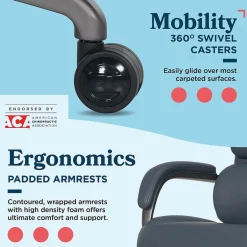 Online Aberdeen Ergonomic Bonded Leather Swivel Executive Chair, Dark Blue (51545-DBLU) Office Chairs