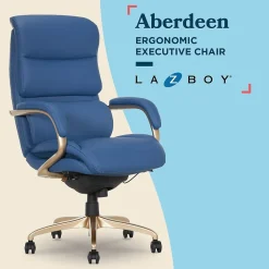 New Aberdeen Ergonomic Bonded Leather Swivel Executive Chair, Blue (51545-BLU) Office Chairs