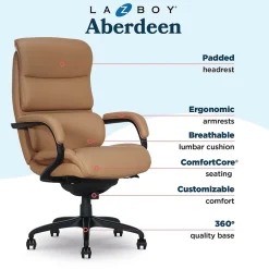 Discount Aberdeen Ergonomic Bonded Leather Swivel Executive Chair, Tan (51545-TAN) Office Chairs