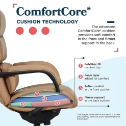 Discount Aberdeen Ergonomic Bonded Leather Swivel Executive Chair, Tan (51545-TAN) Office Chairs