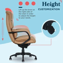 Discount Aberdeen Ergonomic Bonded Leather Swivel Executive Chair, Tan (51545-TAN) Office Chairs