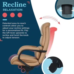 Discount Aberdeen Ergonomic Bonded Leather Swivel Executive Chair, Tan (51545-TAN) Office Chairs