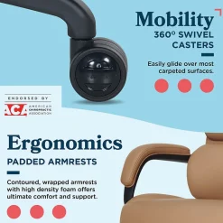 Discount Aberdeen Ergonomic Bonded Leather Swivel Executive Chair, Tan (51545-TAN) Office Chairs