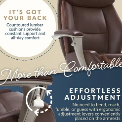 New Alton Ergonomic Bonded Leather Swivel Executive Chair, (51544-BRN) Ergonomic Chairs