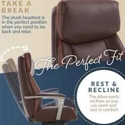 New Alton Ergonomic Bonded Leather Swivel Executive Chair, (51544-BRN) Ergonomic Chairs