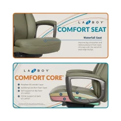 Best Arcadian Ergonomic Bonded Leather Swivel Executive Chair, Olive (60008-OLV) Office Chairs