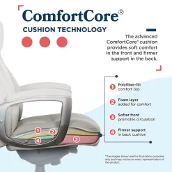 Outlet Arcadian Ergonomic Bonded Leather Swivel Executive Chair, Beige (60008-BGE) Office Chairs