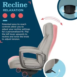 Outlet Arcadian Ergonomic Bonded Leather Swivel Executive Chair, Beige (60008-BGE) Office Chairs