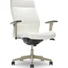 New Baylor Ergonomic Faux Leather Swivel Executive Chair, White (CHR10085A) Office Chairs