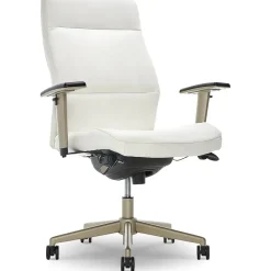 New Baylor Ergonomic Faux Leather Swivel Executive Chair, White (CHR10085A) Office Chairs