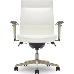 New Baylor Ergonomic Faux Leather Swivel Executive Chair, White (CHR10085A) Office Chairs
