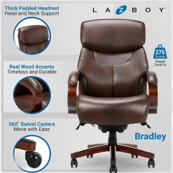 Online Bradley Bonded Leather Executive Chair, Roasted Chestnut (44762) Ergonomic Chairs