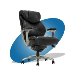 New Cantania Ergonomic Bonded Leather Swivel Executive Chair, Black (45776A) Office Chairs