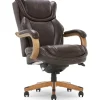 Sale Harnett Ergonomic Faux Leather Swivel Executive Chair, Coffee (46253B) Ergonomic Chairs