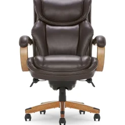 Sale Harnett Ergonomic Faux Leather Swivel Executive Chair, Coffee (46253B) Ergonomic Chairs