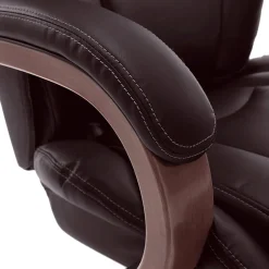Sale Harnett Ergonomic Faux Leather Swivel Executive Chair, Coffee (46253B) Ergonomic Chairs