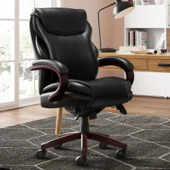 Clearance Hyland Ergonomic Bonded Leather Swivel Executive Chair, Black (45779A) Office Chairs