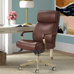 New Melrose Ergonomic bonded Leather Swivel Executive Chair, Brown (CHR10084C) Office Chairs