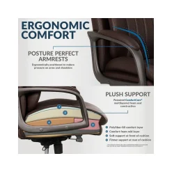 Discount Nova Ergonomic Polyurethane Swivel Executive Chair, (52372-BRN) Ergonomic Chairs