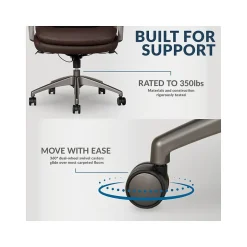 Discount Nova Ergonomic Polyurethane Swivel Executive Chair, (52372-BRN) Ergonomic Chairs