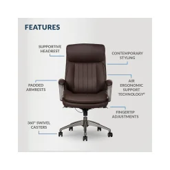 Discount Nova Ergonomic Polyurethane Swivel Executive Chair, (52372-BRN) Ergonomic Chairs