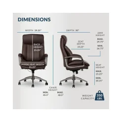Discount Nova Ergonomic Polyurethane Swivel Executive Chair, (52372-BRN) Ergonomic Chairs