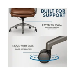 Hot Nova Ergonomic Polyurethane Swivel Executive Chair, (52372-CBRN) Office Chairs